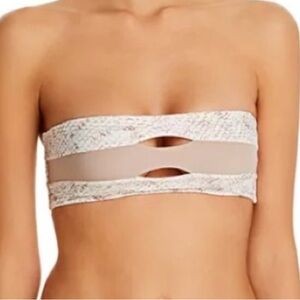PilyQ Cobra Color Block Bandeau Bikini top medium new with tags